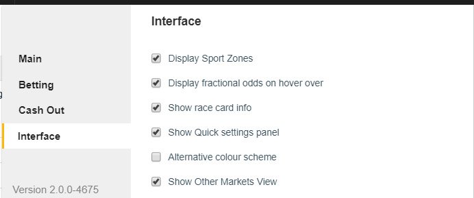 Interface Settings Tab